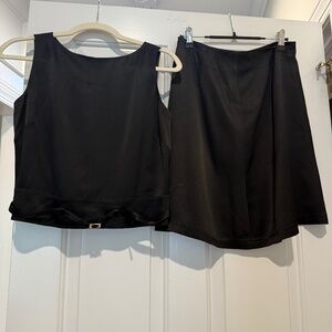 2 piece silk skirt set